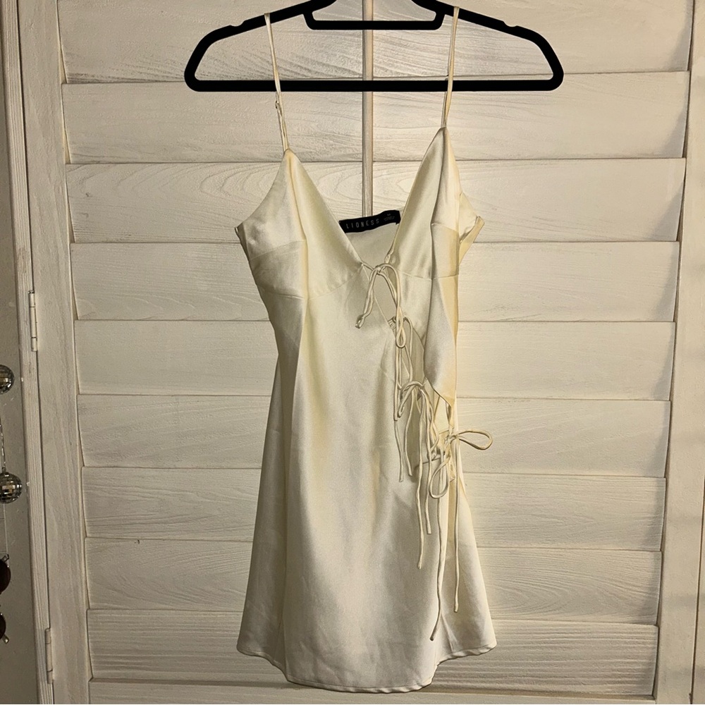 Satin Slip Dress with Side Ties